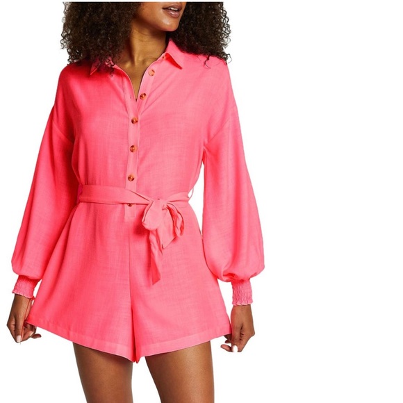 River Island Pants - River Island Bubblegum Pink Long Sleeve Coverup Romper